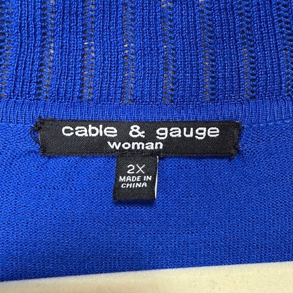 Cable & Gauge Royal Blue Women's Open Cardigan Size 2X - Picture 6 of 9